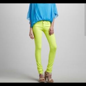 Super cute lime green skinny jeans